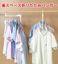 省スペース折りたたみハンガー K14553【ヘルシ価格】収納用品 衣類収納ハンガー クローゼット収納 白 ホワイト
