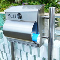 郵便ポスト 郵便受けメールボックス 大型 メール便 スタンド型シルバー ステンレス色 ステンレスポストm091s（割引不可、キャンセル返品不可、突然終了あり）