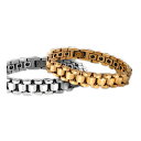 磁力付きタングステンブレスレット ゴールド/シルバー M/L 【ヘルシ価格】男のブレスレット タングステンブレスレット ファッション アクセサリー