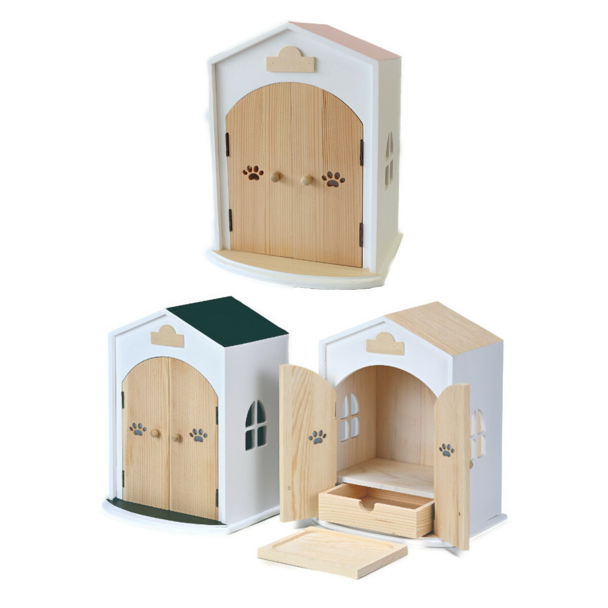 アクティー おうち型 ペット用仏壇 ナチュラル/グリーン/ピンク【楽天倉庫直送】おうち型 ペット用仏壇 ペットグッズ