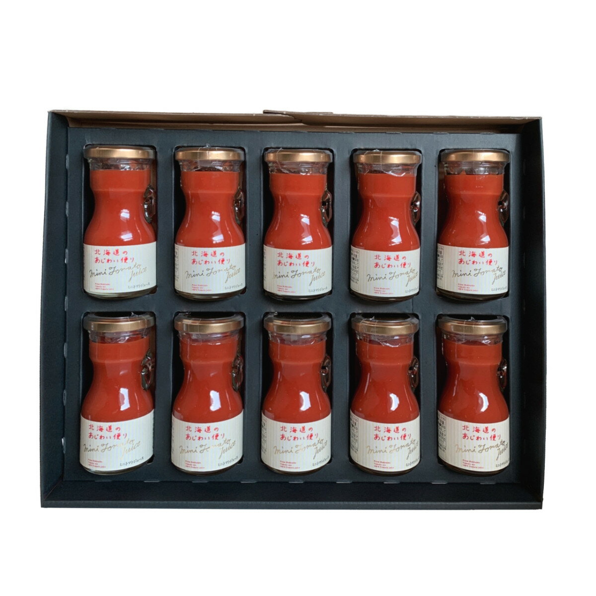 【直送品】北海道アグリマー 北海道のあじわい便り ミニトマトジュースH-10セット 80mL x 10【中国四国..