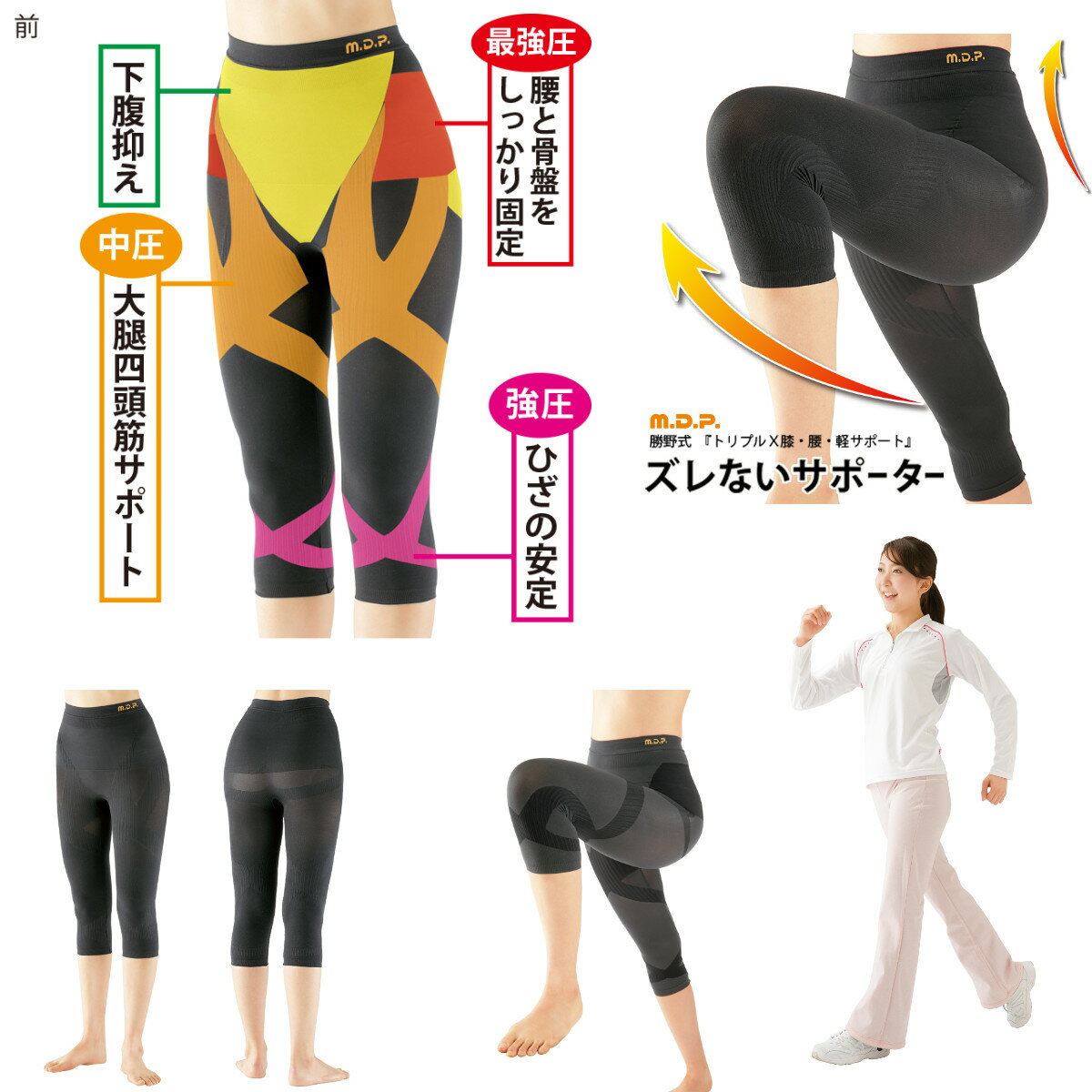 【メール便】メイダイ 勝野式 トリプルX 膝 腰 軽サポート M/L/LL/3L【ヘルシ価格】勝野式 トリプルX 膝 腰 軽サポート パッツタイプサポーター