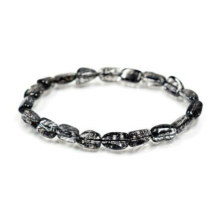 【ネコポス】ブラックルチル イレギュラー ブレスレット 13-17cmm 1cm単位【ヘルシ価格】ブラックルチル 黒針水晶 イレギュラー ブレスレット パワーストーン