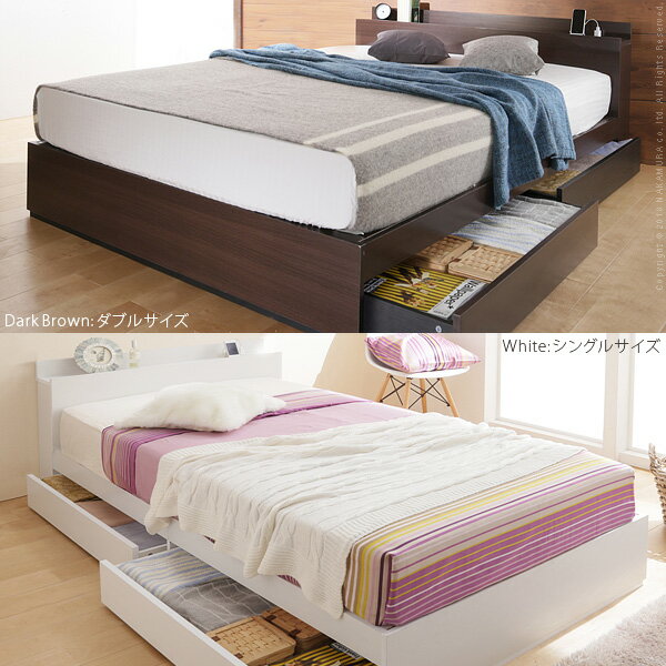 ベッド 収納 シングル セット 収納付き頑丈ベッド 〔カルバン ストレージ〕 シングル ポケットコイルスプリングマットレスセット マットレス付き 木製 引出し【直送品、割引不可品、突然終了欠品あり】
