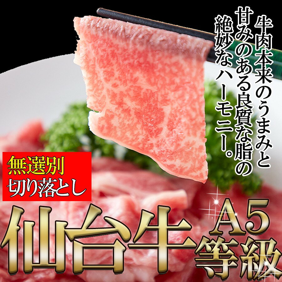 【3個セット（500g×3の1.5kgセット）】A5ランクの絶品お肉☆【無選別】仙台牛切り落とし 500gx3セット 1.5kg【ヘルシ価格】 牛肉 国産牛肉 和牛肉 霜降り肉 ブランド牛 parusu-11159343 ヘルシー救急BOX サンプル画像2