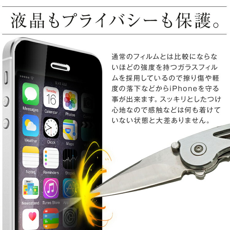 【ネコポス】【ヘルシ価格 】iPhoneSE 5/5S 覗き見防止&強化ガラスフィルム【返品キャンセル不可品割引不可品】
