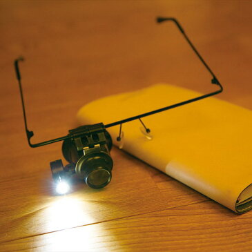 【直送品・大感謝価格 】LEDライト付 ハンズフリー眼鏡型20倍ヘッドルーペ