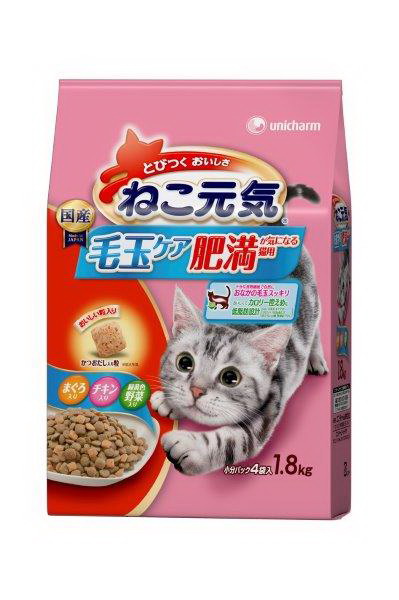 【6個セット】【大感謝価格】ねこ元気 毛玉ケア気になる猫用 1.8kg