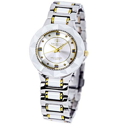 【大感謝価格】JH-CCM001WH J.HARRISON ジョンハリソン セラミック4石天然サファイヤ付 18K金張りリューズ 紳士用時計 【大感謝価格】JH-CCM001WH J.HARRISON ジョンハリソン セラミック4石天然サファイヤ付 18K金張りリューズ 紳士用時計