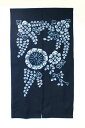 【大感謝価格 】和風のれん K11418 花柄/ふくろう柄