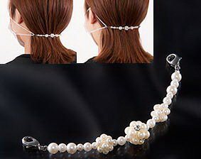 【ヘルシ価格 】耳の痛みを軽減 マスクチャーム パール調 K13193