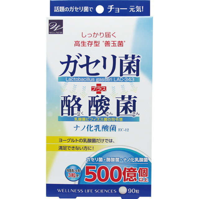 【ネコポスのみ】【大感謝価格 】ウエルネス ライフサイエンス ガセリ菌＋酪酸菌 90粒