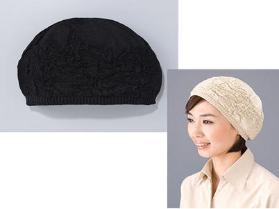 シルクニットワッチ K13488 ベージュ/ブラック【割引不可品】 ファッション 帽子 レディース ニット帽 シルク100%