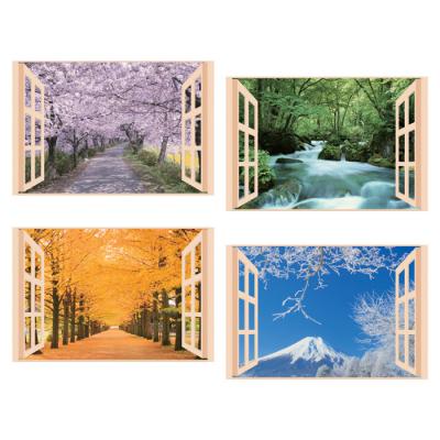 お風呂のポスター 四季彩 春・桜並木/夏・奥入瀬の渓流/秋・銀杏並木/冬・雪富士【割引不可品】 バス用..
