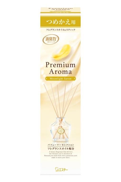 【18個セット】お部屋の消臭力 Premium Aroma Stick つめかえ ムーンライトシャボン 50mlx18個セット【ヘルシ価格】 消臭剤 部屋用 芳香剤 フレグランスオイル配合