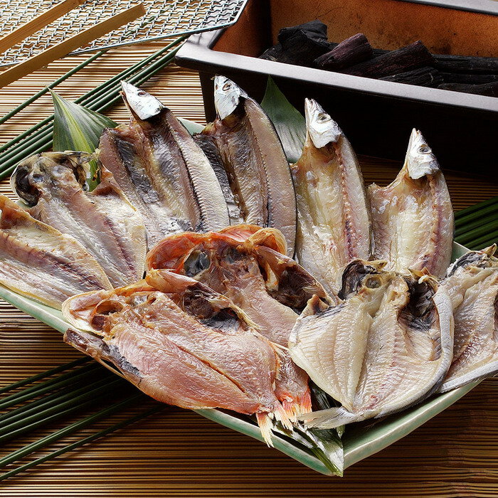 【直送】【北海道沖縄離島不可】静岡 沼津 奥和 干物H【ヘルシ価格】 食品 水産品 魚 干物 国産の魚だけ使用 真あじ かます さんま 金目鯛 えぼ鯛 セット