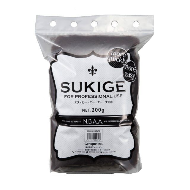 N.B.A.A. すき毛 ブラック 200g NB-SKG【楽天倉庫直送h】 すき毛 毛たぼ 毛束 ヘアトップ ウィッグ 美容師 サロン ヘアケア 材料