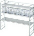 【楽天倉庫直送品】下村企販 コンロサイド サポートシェルフ3段 6ポット 33924【割引不可品】 キッチン 整理 ラック シェルフ 調味料 収納 可動棚 燕三条 ツバメ 国産