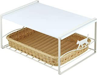 【楽天倉庫直送品】下村企販売 トースターラック 白ネコ 39768【割引不可品】 トースターラックレンジラック 小物収納 バスケット かご 燕三条 ツバメ 国産