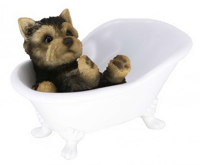 【楽天倉庫直送品】東洋石創 ドッグオーナメント ヨークシャー バスタブ 14240【ヘルシ価格】 インテリ..
