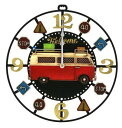 【楽天倉庫直送品】東洋石創 ブリキclock bus 43172【ヘルシ価格】 インテリア 掛け時計 壁掛け 乾電池式 ウォールクロック