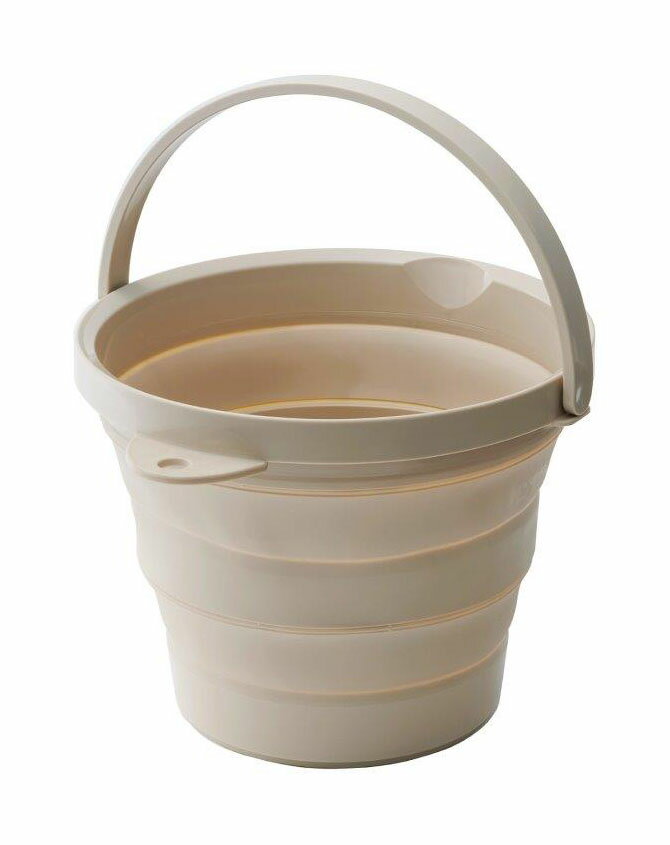 【10個セット】ソフトバケツ8型 I-614 ベージュx10個セット【ヘルシ価格】 掃除用品 バケツ やわらか素..