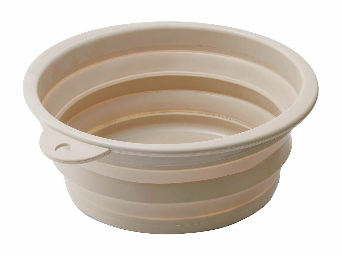 【6個セット】ソフトタブ I-615 ベージュx6個セット【ヘルシ価格】 掃除用品 折りたたみ バケツ やわら..