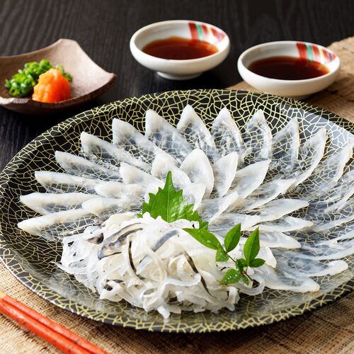 【直送品】「関とら本店」 とらふく刺身セット (とらふぐ刺身55g、とらふぐ皮30g) ふく ふぐ フグ てっさ