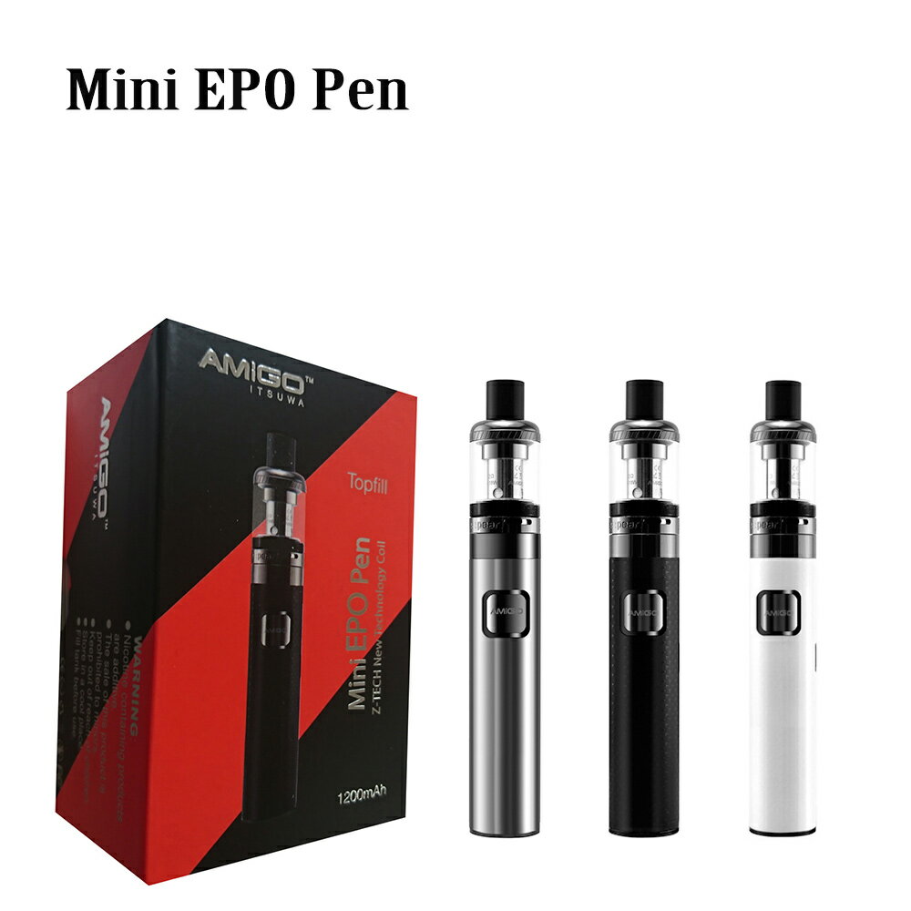 【電子タバコ Mini EPO Pen 本体】電子タバコ 大容量バッテリー VAPE シンプル操作 品名 電子タバコ Mini EPO Pen 本体 商品紹介 電子たばこVAPE本体の登場！！ 『Mini EPO Pen』 トップフィリング(アトマイザー上部からのリキッド補充)を実現した最新モデル！ 1200mAhの大容量バッテリー！ 直径18.5mmのスリムな形態型デザイン！ エアーコントロール(蒸気の量を調節)の機能！ シンプルな操作性！ サイズ・重量 Mini East Pearlタンク（アトマイザー）容量 1.6mlMini East Pearlタンク（アトマイザー）直径 18.5mm 商品説明 商品名 Mini EPO Pen 本体カラー シルバー/ブラック/ホワイトセット内容 Mini FP50バッテリー・Mini East Pearlタンク・Extraコイル・USB充電器・マニュアル(英語)Mini FP50バッテリー容量 1200mAhMini FP50バッテリー出力 3.3V-4.2VMini FP50バッテリー充電時間 約2〜3時間対応アトマイザー抵抗値 1.2オーム生産国 中国 広告文責 (有)パルス　048-551-7965 『通常土日祝日を除く1週間以内に出荷の予定ですが 欠品やメーカー終了の可能性もあり、その場合は 別途メールにてご連絡いたします』 電子タバコ 大容量バッテリー VAPE シンプル操作 カラコン・コンタクトレンズの注意事項 医療機関を受診している場合は、医師の指示に基づきご購入ください。 医療機関を受診していない場合は、以下の事項についてご注意ください。初めの方は、医療機関で受診後にご購入お願いいたします 1．コンタクトレンズの不十分な洗浄・消毒など、不適切なケアや、長時間又は交換期間を超えた装用により重篤な眼障害の発生の危険性があります。 2．重篤な眼障害の発生を予防するためには、医療機関を受診して、医師の指示に基づき使用する必要があります。また厳守お願いいたします 3．不適正使用の場合は眼障害の危険性がございます。（例：角膜潰瘍など） 4．製品に添付されている添付文書を熟読し、装用時間、使用期間及び取扱方法等を守って正しく使用すること。 5．自覚症状がなくても医療機関で定期検査を受けること。 6．異常を感じたら、直ちに医療機関を受診すること。 7．破損等の不具合があるレンズは使用しないこと。 ……………………………………………………………………………… 高度管理医療機器等販売業の許可番号第811274号、許可日令和6年1月22日 有効期間令和6年2月8日から令和12年2月7日まで 有限会社パルス 埼玉県深谷市人見665-5 高度管理医療機器等営業所管理者 槙原仁志 相談時＆緊急時 048-551-7965 平日10−12時 14−15時【電子タバコ Mini EPO Pen 本体】電子タバコ 大容量バッテリー VAPE シンプル操作【電子タバコ Mini EPO Pen 本体】電子タバコ 大容量バッテリー VAPE シンプル操作