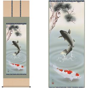 【大感謝価格 】掛軸 松下遊鯉 長江桂舟 筆