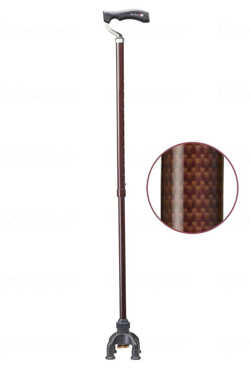 【直送品】ユーバ産業四点前後可動固定式 2ウェイステッキブラウン-TW-0128【別途送料発生は連絡します..