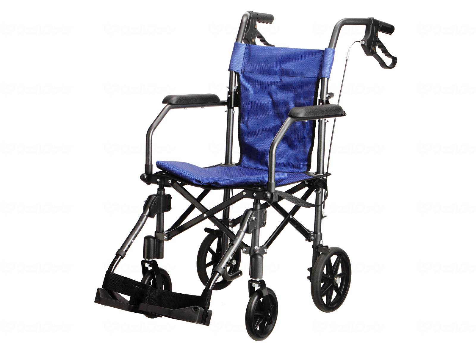 【直送品】ユーキ・トレーディング折り畳み式軽量介助車　ハンディライトプラスブルー38HLP09020BL【別..