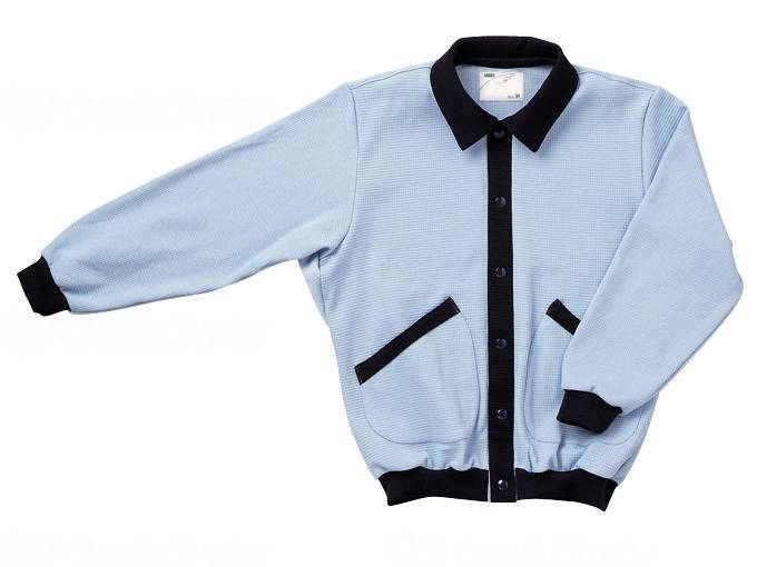 【直送品】大阪エンゼルスクエアニット室内着(えり付き前開きタイプ)サックスS5101【別途送料発生は連..