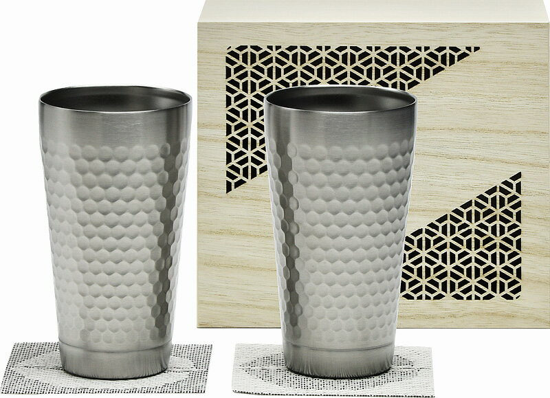 【直送品】 TUCHIME 2層タンブラー350mlペア（木箱入） CTHM-05-KI B1132524【別途送料発生は連絡しま..