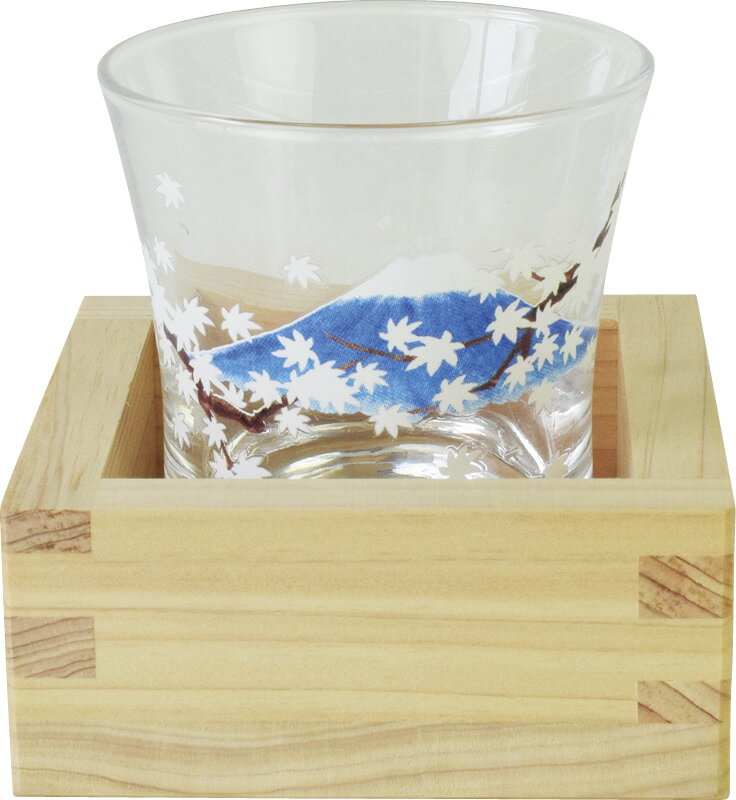【直送品】 冷感桝酒グラス 富士紅葉 AM-SYO-12 C6107570【別途送料発生は連絡します】