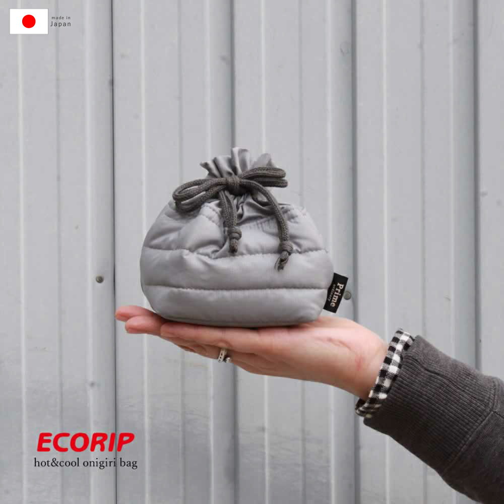 【楽天ランキング1位獲得】【 Ecorip 保冷 おにぎり 巾着 】 縦11cm×横9.5cm×幅9cm 20g 保温 撥水 軽量 日本製 PD-1021 保冷バッグ バッグ 小さめ 折りたたみ 巾着袋 お弁当 キルティング バッグインバッグ おしゃれ かわいい 子供 ミニ メール便