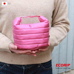 ランチバッグ お弁当袋 保冷バッグ カートバッグ 【 Ecorip 保温 & 保冷 ラウンド バッグ M 】 レディース 弁当 お弁当箱 女性 女子 おしゃれ かわいい ストローマグ スポーツ ゴルフ 大容量 軽い マチ 広い おにぎり ファスナー メール便 日本製