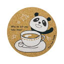 【店内全品P10倍!】 コースター コルクコースター コルク おしゃれ かわいい パンダ 動物 カフェ 記念品 【コルクコースター(2色) ふりふりパンダ紅茶】...