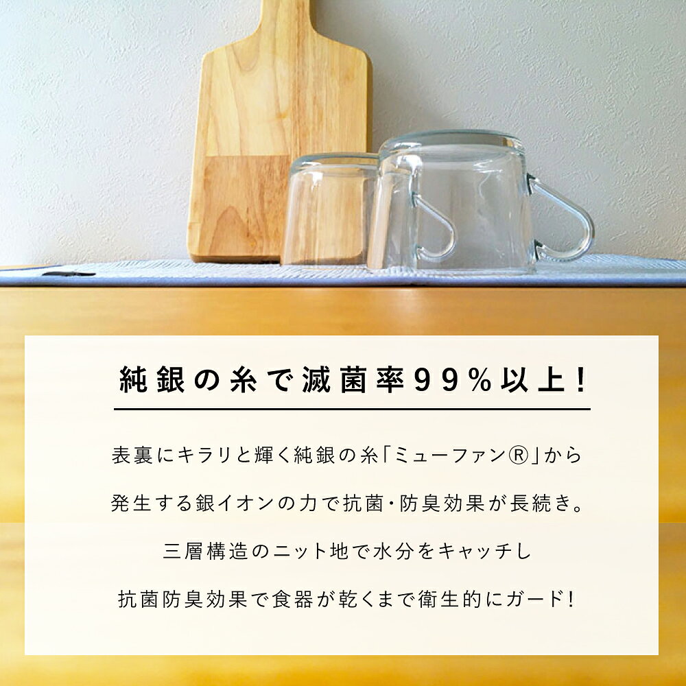 スポンジ キッチン 食器 便利グッズ 抗菌 除菌 滅菌 折りたたみ タオル 【 無限に抗菌する 水切りマット 】 掃除 大掃除 そうじ おしゃれ 銀イオン ミューファン 大判 食器洗いスポンジ 台所 台所スポンジ 台所用品 ダスタークロス ふきん 布巾 メール便 日本製 pas2-10007885 P.A.S.2-パドゥ サンプル画像3