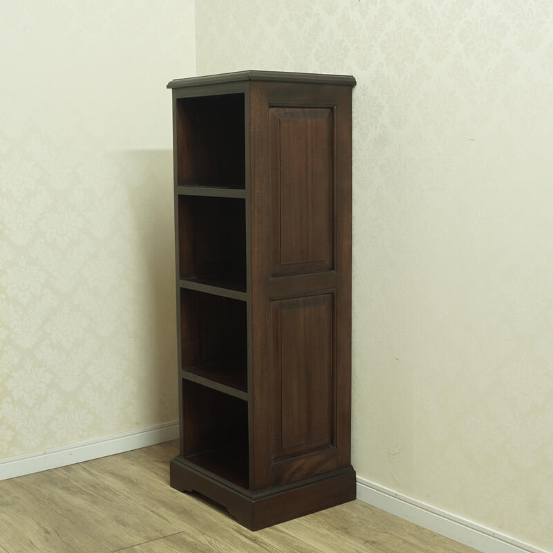 アンティーク 本棚 マホガニー 単行本・文庫本が2列に置ける スリム 薄型 おしゃれ おすすめ イギリスアンティーク調 木製 無垢 W35cm ブックシェルフ 書棚 収納 クラシック ◆宅配便発送◆ 『ARNO/ブックケース35』