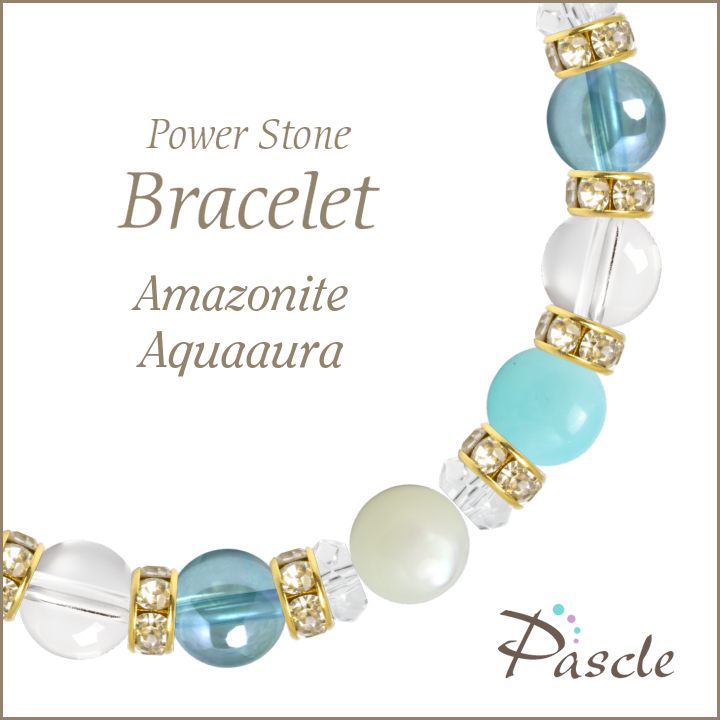 パワーストーン ブレスレット アマゾナイト・アクアオーラ 天然石 癒し 願望成就 仕事運 誕生日 プレゼントのサムネイル