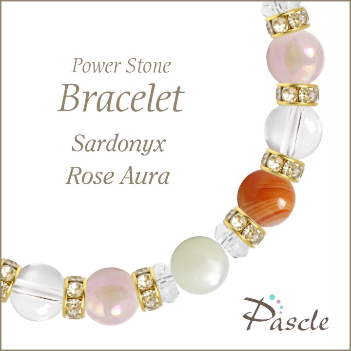 パワーストーン ブレスレット サードオニキス・ローズオーラ 天然石 誕生石 8月 恋人・夫婦円満 結婚運 縁結び 恋愛成就 誕生日 プレゼント