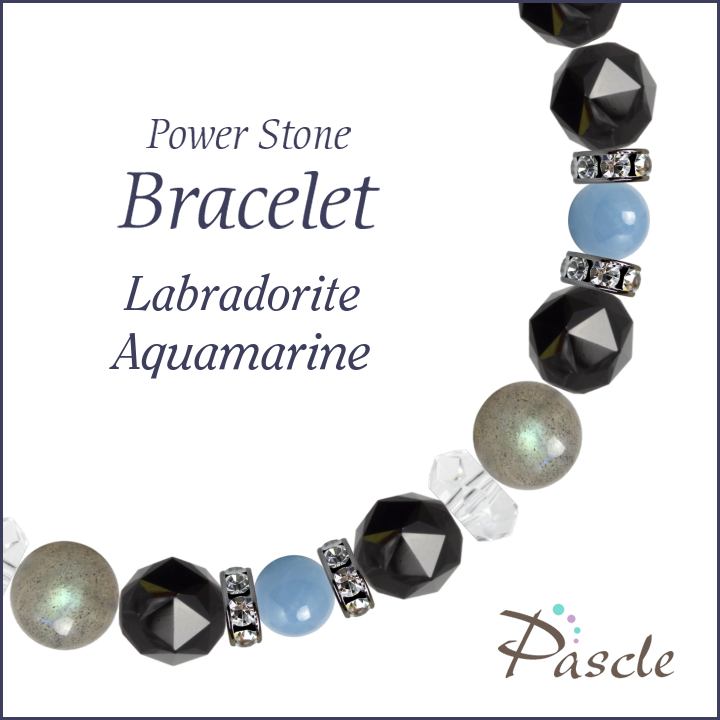 パワーストーン ブレスレット メンズ ラブラドライト・アクアマリン 天然石 仕事運 家庭円満 誕生石 3月 結婚運 誕生日 プレゼント