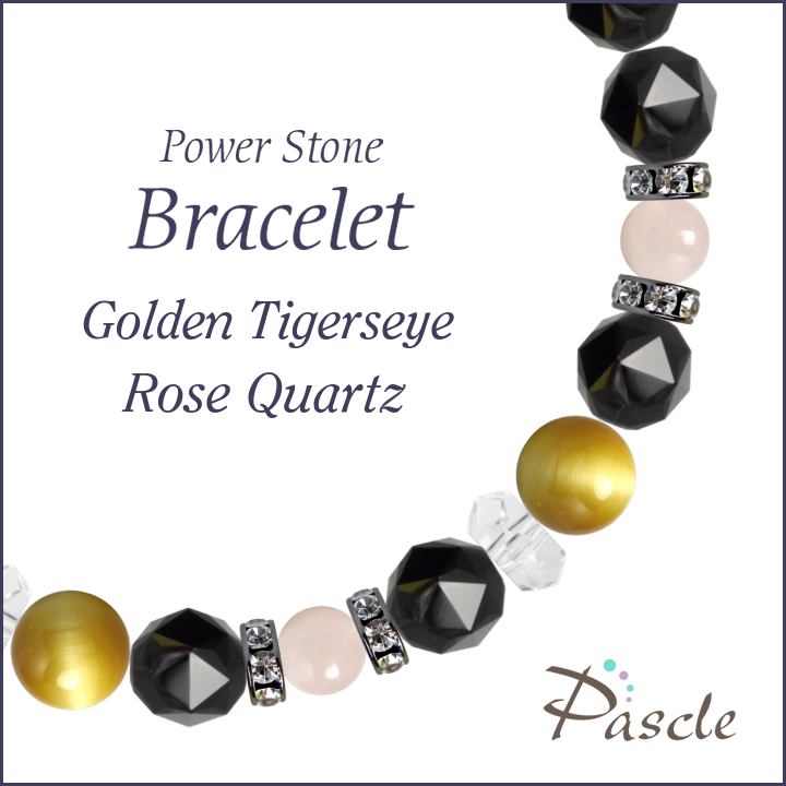 パワーストーン ブレスレット メンズ ゴールデンタイガーアイ・ローズクォーツ 天然石 仕事運 金運 縁結び 恋愛成就 誕生石 10月 誕生日 プレゼント