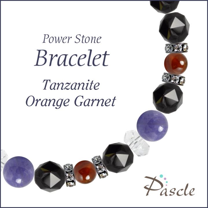 パワーストーン ブレスレット メンズ タンザナイト・オレンジガーネット 天然石 仕事運 誕生石 12月 願望成就 恋人・夫婦円満 1月 誕生日 プレゼント