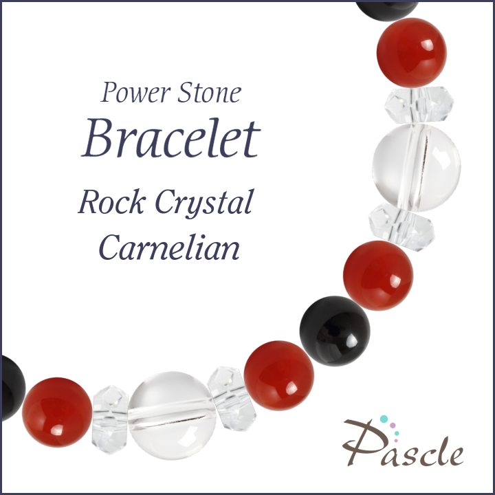 パワーストーン ブレスレット メンズ クリスタル（本水晶）・カーネリアン 天然石 誕生石 4月 仕事運 恋愛成就 7月 願望成就 誕生日 プレゼント