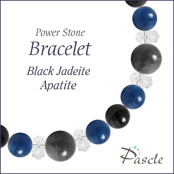 パワーストーン ブレスレット メンズ 黒翡翠・アパタイト 天然石 仕事運 誕生石 5月 願望成就 恋人・夫婦円満 人間関係 誕生日 プレゼント