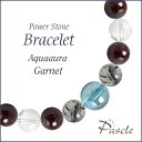 パワーストーン ブレスレット メンズ アクアオーラ・ガーネット 天然石 仕事運 恋人・夫婦円満 誕生石 1月 願望成就 誕生日 プレゼント