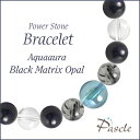 パワーストーン ブレスレット メンズ アクアオーラ・ブラックマトリックスオパール 天然石 仕事運 誕生石 10月 願望成就 誕生日 プレゼント
