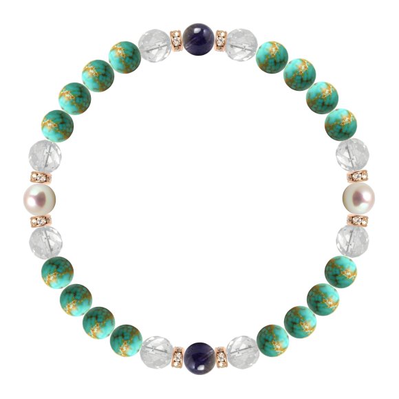 パワーストーン ブレスレット アコヤ真珠・アイオライト 天然石 魔除け・厄除け 誕生石 12月 人間関係 仕事運 結婚運 3月 誕生日 プレゼント